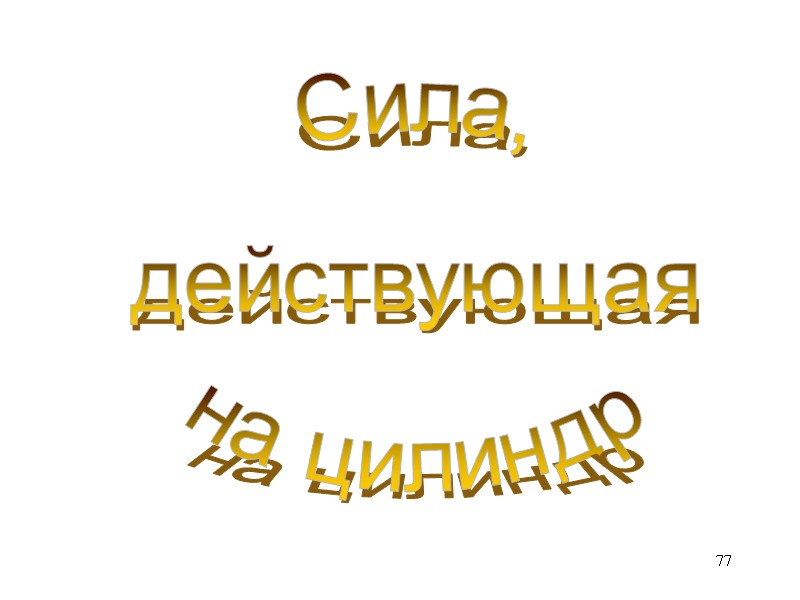 77 Сила, действующая на цилиндр 77 Сила, действующая на цилиндр